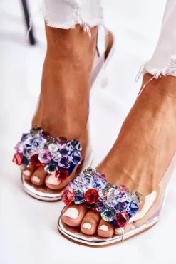 Eleganckie Czółenka Z Ozdobą Srebrne Amalia