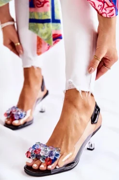 Eleganckie Czółenka Z Ozdobą Czarne Amalia