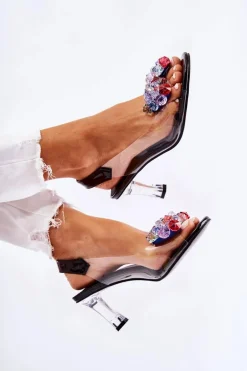 Eleganckie Czółenka Z Ozdobą Czarne Amalia