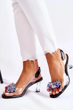 Eleganckie Czółenka Z Ozdobą Czarne Amalia