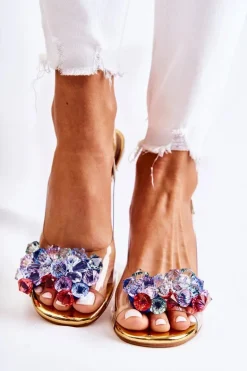 Eleganckie Czółenka Z Ozdobą Złote Amalia