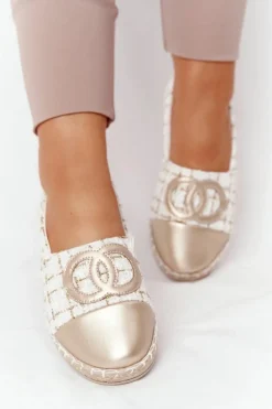 Eleganckie Damskie Espadryle Złote Be My Love