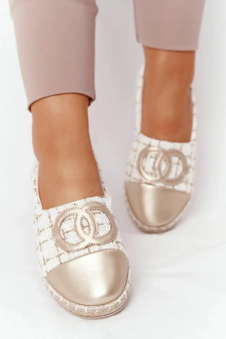Eleganckie Damskie Espadryle Złote Be My Love