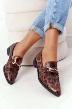 Eleganckie Damskie Mokasyny S.Barski Leopard