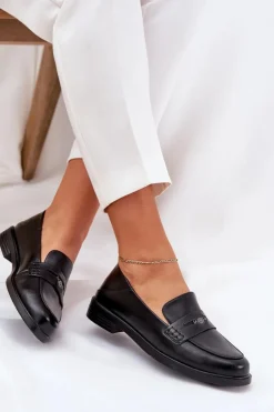 Eleganckie Mokasyny Damskie Z Naturalnej Skóry Vinceza 18100 Czarne
