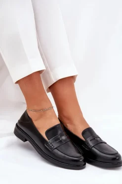 Eleganckie Mokasyny Damskie Z Naturalnej Skóry Vinceza 18100 Czarne