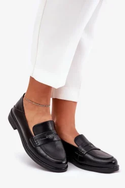Eleganckie Mokasyny Damskie Z Naturalnej Skóry Vinceza 18100 Czarne