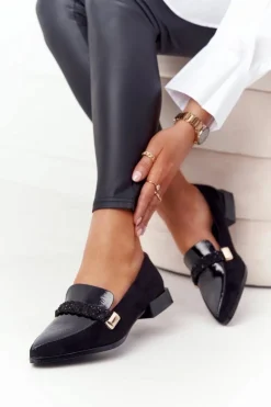 Eleganckie Mokasyny S.Barski Premium Zamszowe Czarne