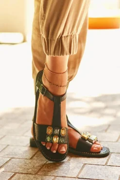 Eleganckie Sandały Damskie Z Ozdobnymi Detalami S.Barski KV27-030 Czarne