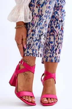 Eleganckie Sandały Na Słupku Fuksja Michele