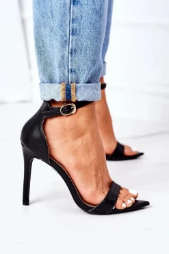 Eleganckie Sandały Na Szpilce Lu Boo Czarne