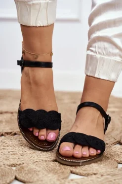 Eleganckie Sandały S.Barski GD-53 Czarne