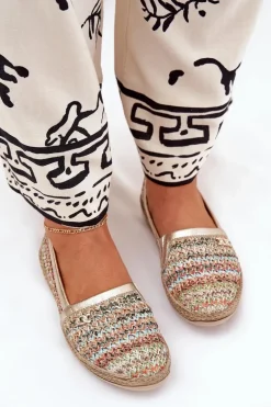 Eleganckie Skórzane Espadryle Z Plecionką Zazoo 10178 Multikolor