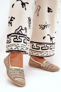 Eleganckie Skórzane Espadryle Z Plecionką Zazoo 10178 Multikolor