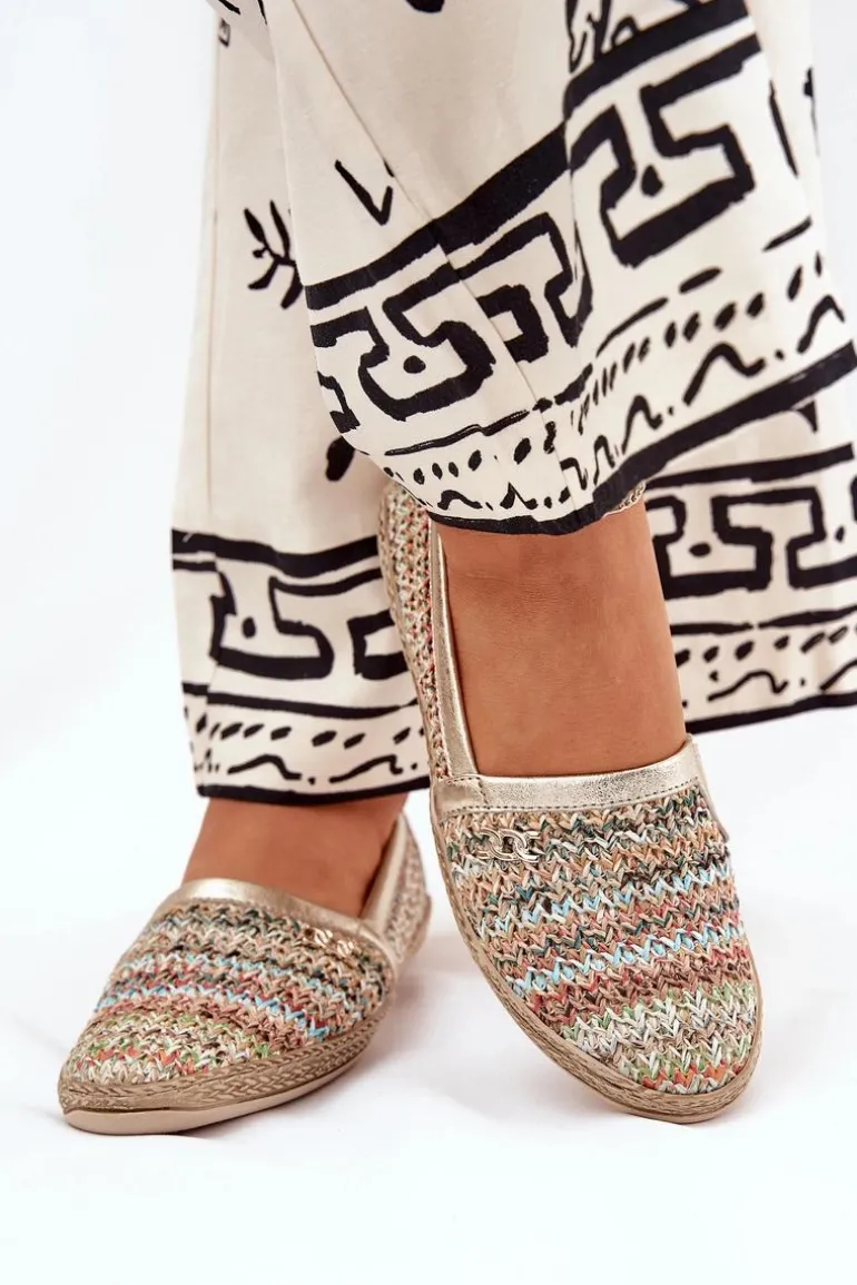Eleganckie Skórzane Espadryle Z Plecionką Zazoo 10178 Multikolor