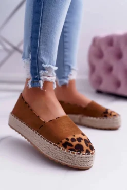 Espadryle Damskie Camel Platforma Ringer