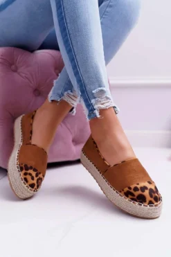 Espadryle Damskie Camel Platforma Ringer