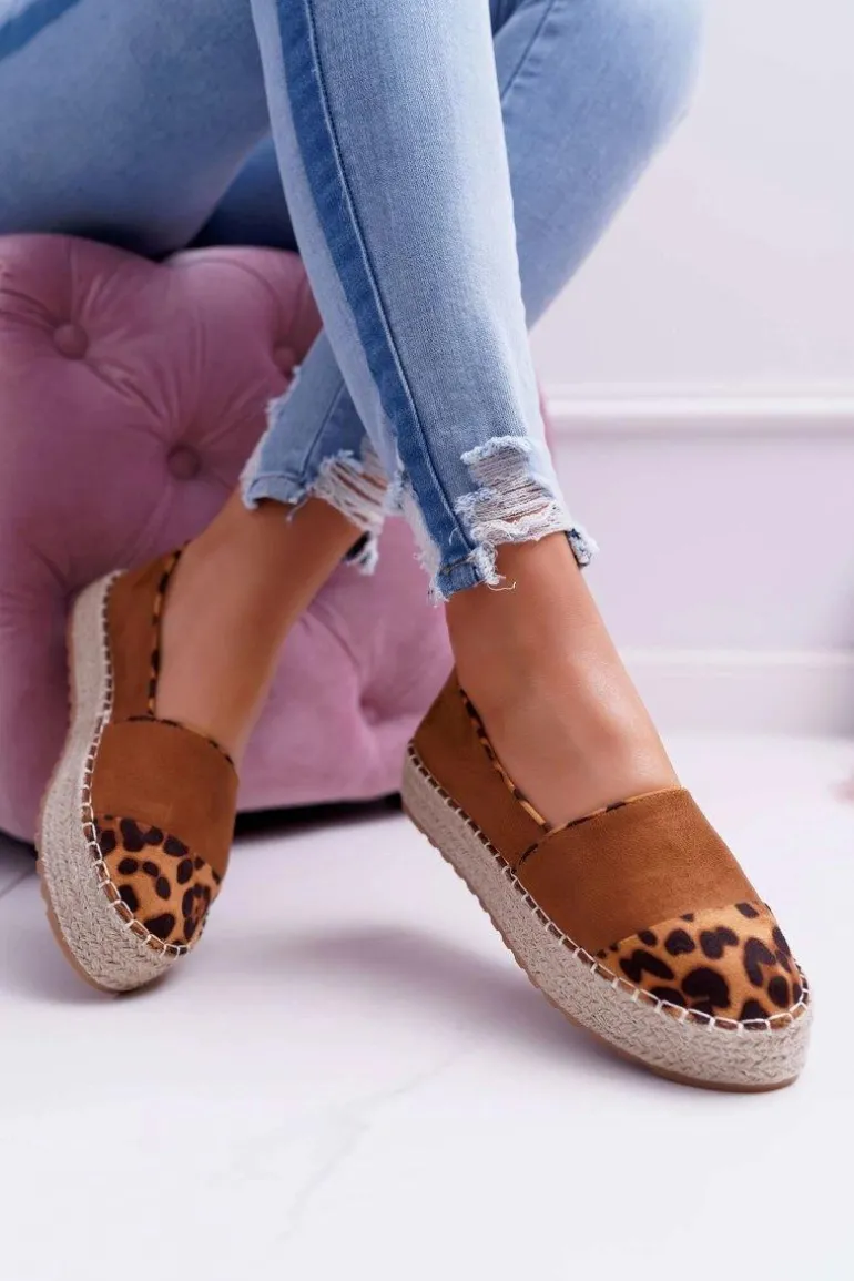 Espadryle Damskie Camel Platforma Ringer