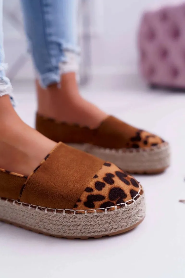 Espadryle Damskie Camel Platforma Ringer