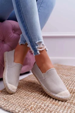 Espadryle Damskie Cross Jeans Szare DD2R4104