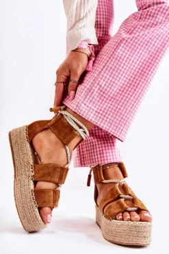 Espadryle Damskie Na Platformie Camel India