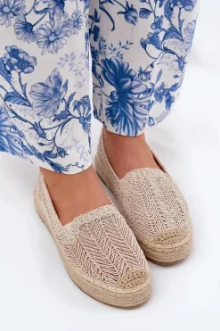 Espadryle Damskie Na Platformie Vinceza 17392 Beżowe