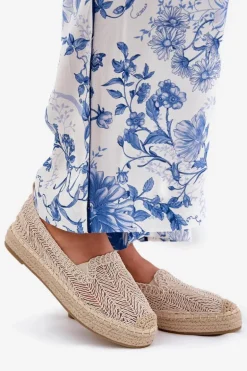 Espadryle Damskie Na Platformie Vinceza 17392 Beżowe