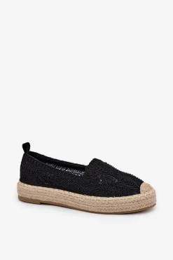 Espadryle Damskie Na Platformie Vinceza 17392 Czarne