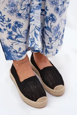 Espadryle Damskie Na Platformie Vinceza 17392 Czarne