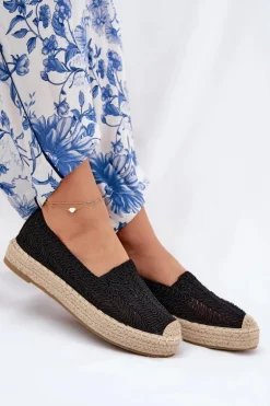 Espadryle Damskie Na Platformie Vinceza 17392 Czarne