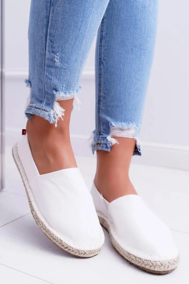 Espadryle Damskie Pleciona Podeszwa Białe Big Star DD274A148