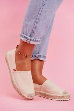 Espadryle Damskie Pleciona Podeszwa Beżowe Big Star FF274A500