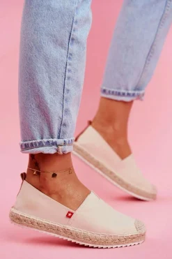 Espadryle Damskie Pleciona Podeszwa Beżowe Big Star FF274A500