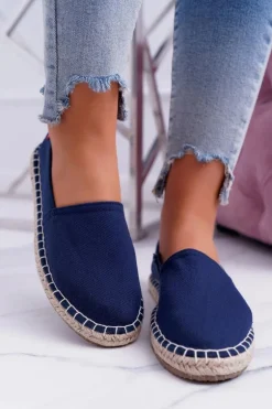 Espadryle Damskie Pleciona Podeszwa Granatowe Big Star DD274A151