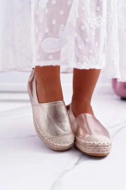 Espadryle Damskie Tenisówki Złote Moriente
