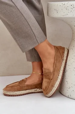 Espadryle Damskie Z Jutową Plecionką Na Płaskiej Podeszwie Camel Shilova