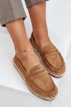 Espadryle Damskie Z Jutową Plecionką Na Płaskiej Podeszwie Camel Shilova