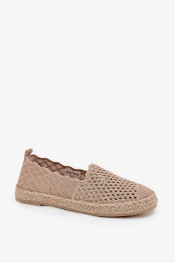 Espadryle Damskie Z Plecionką Vinceza 13625 Beżowe