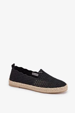 Espadryle Damskie Z Plecionką Vinceza 13625 Czarne
