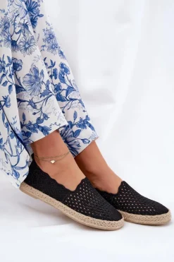 Espadryle Damskie Z Plecionką Vinceza 13625 Czarne