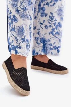 Espadryle Damskie Z Plecionką Vinceza 13625 Czarne