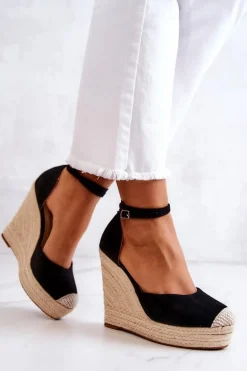 Espadryle Na Koturnie Czarne Nemeira