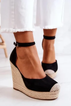 Espadryle Na Koturnie Czarne Nemeira