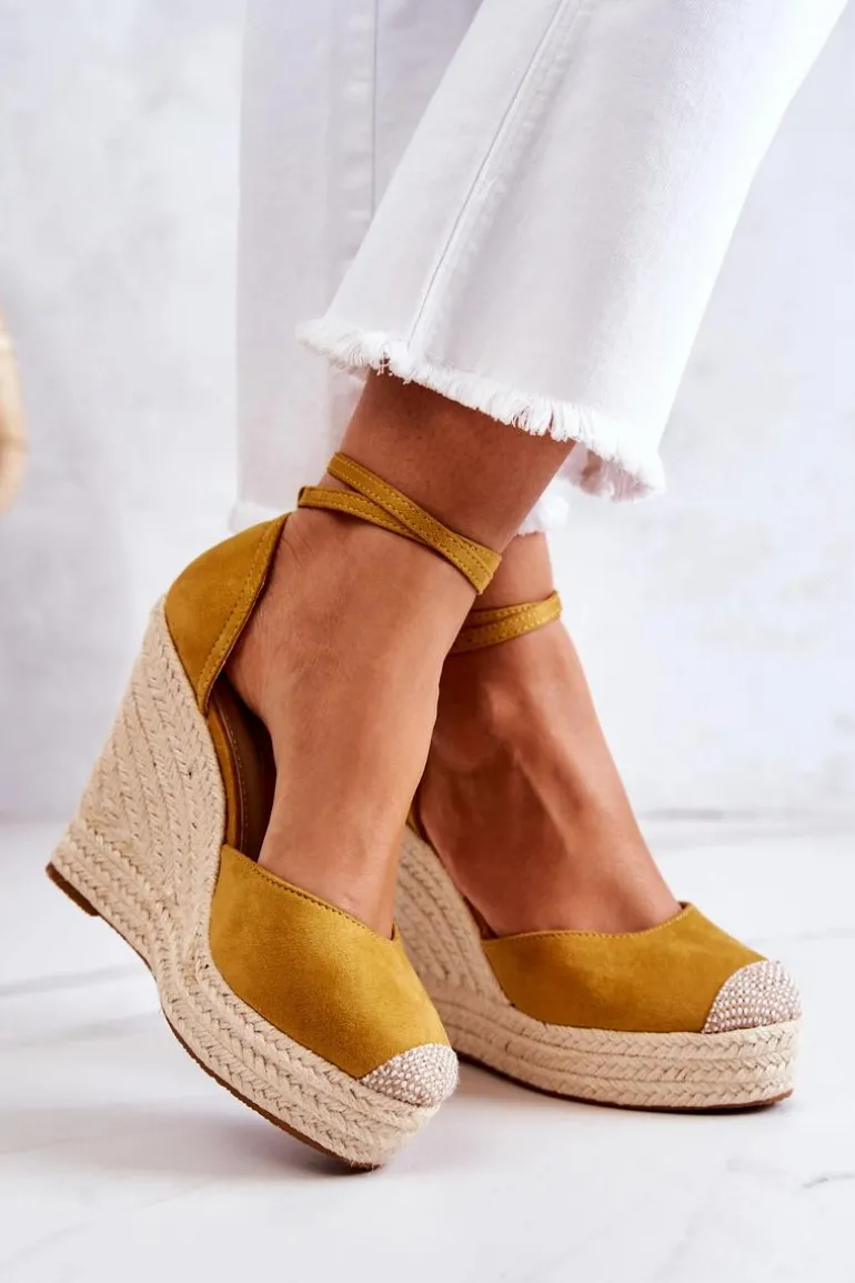 Espadryle Na Koturnie Żółte Nemeira