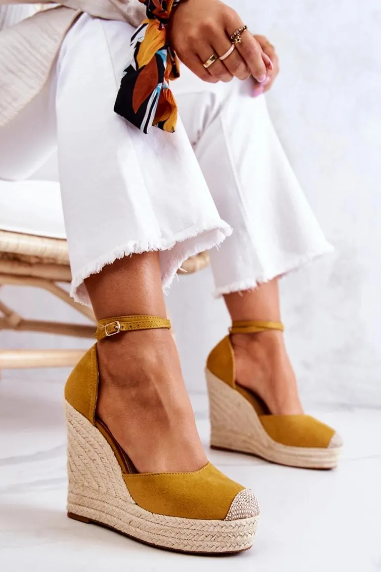 Espadryle Na Koturnie Żółte Nemeira