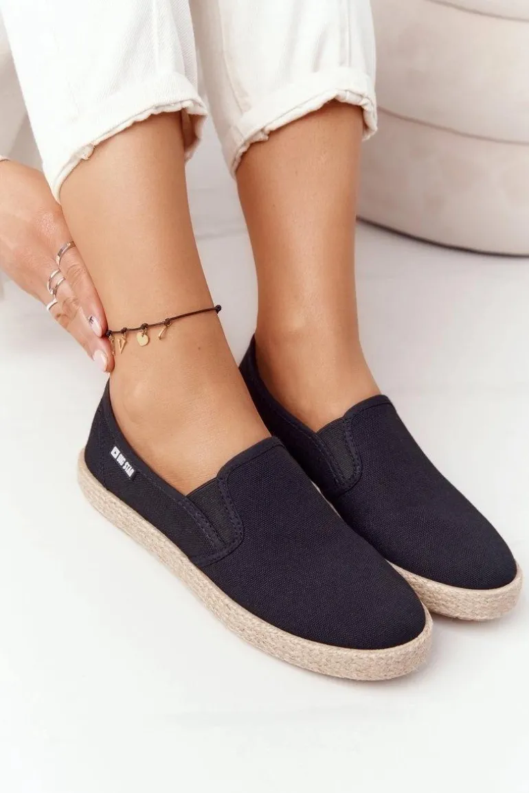 Espadryle Na Plecionej Podeszwie Big Star DD274017 Czarne