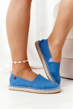 Espadryle Na Plecionej Podeszwie Big Star DD274A152 Niebieskie