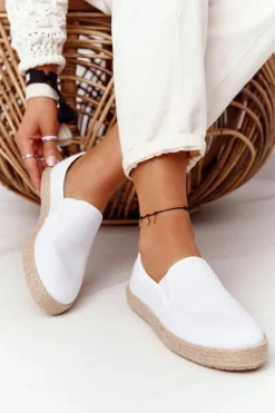Espadryle Na Plecionej Podeszwie Big Star DD274015 Białe