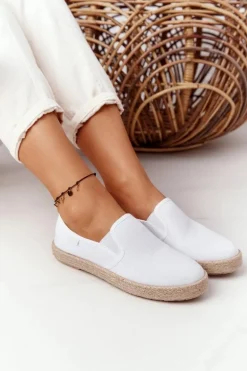 Espadryle Na Plecionej Podeszwie Big Star DD274015 Białe