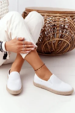 Espadryle Na Plecionej Podeszwie Big Star DD274015 Białe
